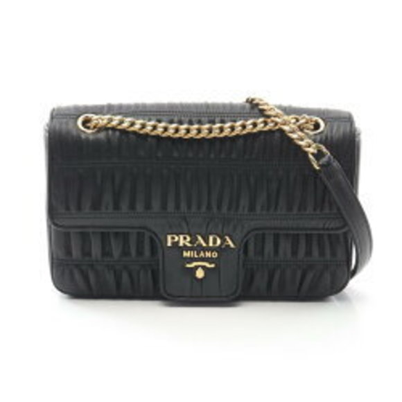 Prada NAPPA Shoulder Bag Leather Black - Picture 1 of 8